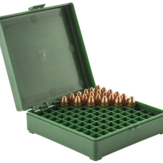 Lot de 2 boîtes de rangement Megaline pour 100 cartouches calibre : 9 × 19 Parabellum, .380 ACP, 9 × 18 mm et 9 × 21 mm